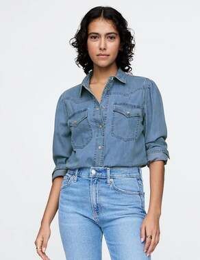 GAP Women's Western Denim Button Down Shirt